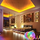 billiga Fjärrkontroll-20m 65,6ft led strip lampor rgb färgskiftande smd 5050 tejplampor flexibla för sovrum kök DIY heminredning 12v 10a