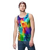 economico Magliette 3D-Per uomo Unisex Stampe astratte Geometria Camicia Canotte Maglieria intima Maglietta senza maniche da uomo Senza maniche maglietta Stampa 3D Rotonda Camicia Originale Essenziale Grande e alto