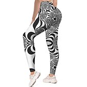 رخيصةأون طماق 3D-نسائي السراويل اليوغا بعقب رفع بنطلون رياضي للبطن خصر عالي تمرين نادي رياضي ركض اللياقه البدنيه الجوارب الدراجات طماق الهندسة رمادي الخريف الشتاء رياضات ألبسة رياضية عالية المرونة