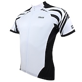 abordables Maillots pour hommes-Homme Maillot Velo Cyclisme Manche Courte Cyclisme Maillot Top avec 3 poches arrière VTT Vélo tout terrain Vélo Route Respirable Séchage rapide Résistant aux ultraviolets Zip frontal Blanche Jaune