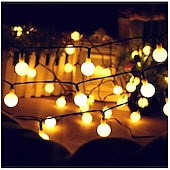 cheap Solar String Lights-Outdoor Solar String Light Solar LED String Lights Matte Bulb Warm White Colorful White 8 Mode Outdoor Waterproof 7M 50LEDs Fairy Lights Christmas Wedding Holiday Decoration Lights Garden Light