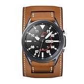 economico Cinturini per orologi Samsung-Cinturino per orologio  per Samsung Watch 7/6/5/4 40/44mm, Galaxy Watch 5 Pro 45mm, Galaxy Watch 6/4 Classic 42/46/43/47mm, Watch 3, Active 2, Gear S3 S2 Vera pelle Sostituzione Cinghia 20mm 22mm