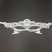 baratos Acessórios e mais-máscara de renda feminina máscara de olho de senhora festa de adultos carnaval adereços de halloween acessórios de renda tactel vermelho branco preto feminino fantasias de máscara de olho