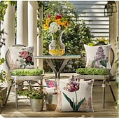 economico stile floreale e vegetale-set di 5 federe decorative per divano, divano o letto design moderno di qualità foglie floreale cotone country/finto lino copricuscino per divano divano letto