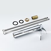 economico Classici-Rubinetto Lavandino Bagno Moderno Monocomando Cromato A Cascata In Acciaio Inox Rubinetto Bagno Moderno Regolabile Per Acqua Fredda E Calda Argento