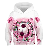 cheap Boy&#039;s 3D Sports &amp; Game-Boys 3D Football Hoodie Long Sleeve 3D Print Active Sports Streetwear Polyester Kids 3-12 Years Daily