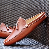 ieftine sandală de rochie-mocasini pentru bărbați din piele naturală – pantofi de șofer clasici cu ciucuri, mocasini casual confortabili pentru afaceri și purtare zilnică
