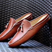 ieftine sandală de rochie-mocasini pentru bărbați din piele naturală – pantofi de șofer clasici cu ciucuri, mocasini casual confortabili pentru afaceri și purtare zilnică