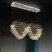 cheap Unique Chandeliers-Crystal Chandelier Heart Design Hot K9 Rectangle Hanging Lamp for Living Room Dining Room wave Crystal Chandelier Bar island cabinet lamp ceiling pendant lights