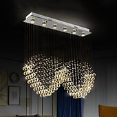 cheap Unique Chandeliers-Crystal Chandelier Heart Design Hot K9 Rectangle Hanging Lamp for Living Room Dining Room wave Crystal Chandelier Bar island cabinet lamp ceiling pendant lights