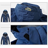 preiswerte Herrenjacken &amp; Herrenmäntel-Plus Size Herren wasserdichte Wanderjacke Regenjacke Kapuzenjacke Abnehmbarer Hut Windjacke Regenmantel Outdoor winddicht wetterfest leichter atmungsaktiver Trenchcoat Oberbekleidung Top Angeln Klettern