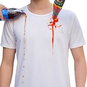 billiga T-tröjor och skjortor-2st herr kortärmad vattentät t-shirt t-shirt tröja hals fläckbeständig topp utomhus hydrofob fläckbeständig antifouling snabb torr lätt sommar vit svart grå fiske klättring strand
