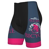 billiga Shorts, tights och byxor för män-Herr Cykelvägshorts Cykelshorts Vadderade cykelbyxor Cykel Shorts Vadderade shorts Bergscykling Vägcykling sporter Grafisk 3D Tablett Cykel Andningsfunktion Snabb tork Ljusblå Gul Polyester Elastan
