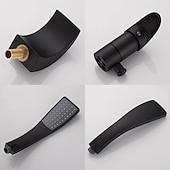 voordelige Badkranen-badkraan - eigentijds chroom vrijstaand keramisch ventiel bad-douchemengkranen / twee handgrepen drie gaten