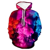 abordables Sweats à capuche pour hommes-Homme à imprimé arc-en-ciel Sweat à capuche Sweats à Capuche Sweat-shirt Sweat à capuche manche longue Sweat à capuche Capuche Décontractées 3D effet Extérieur Plein Air Vacances Jaune Violet