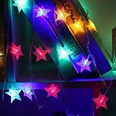 abordables Guirlandes lumineuses USB-Guirlande lumineuse LED en forme d&#039;étoile pour réception de mariage élégante - 1,5 m 10 LED, 3 m 20 LED, guirlande alimentée par USB/batterie pour décoration de vacances en extérieur