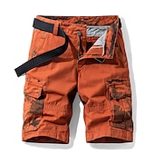 cheap Classic-Men&#039;s Cargo Shorts Bermuda shorts with Side Pocket Multi Pocket Flap Pocket Solid Color Going out Streetwear Fashion Cargo Shorts ArmyGreen Blue