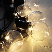 economico Striscie luci ad energia solare-elegante festa di ricevimento di nozze luci a globo per esterni luci solari a led per matrimonio 6m-30 lampadine 5m-20 lampadine luci da giardino per matrimonio impermeabili per layout di festa di