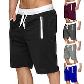 cheap Mens Active Shorts-Men&#039;s Running Shorts Workout Shorts Drawstring Zipper Pocket Bottoms Casual Athleisure Breathable Soft Sweat wicking Gym Workout Performance Basketball Sportswear Activewear Solid Colored Black
