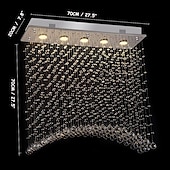 cheap Unique Chandeliers-Crystal Chandelier Ceiling Light Hot K9 Rectangle Hanging Lamp for Living Room Dining Room Wave Crystal Chandelier Pendant Lights Bar Island Cabinet Lamp