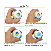 billige Magiske kuber-regnbue puslespill ball kube magisk regnbue ball puslespill fargeskift puslespill ball fidget leketøy stress reliever hjernetrim for festlige og voksne sett med 2
