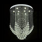 billige Unike lysekroner-krystall lysekrone taklampe rundt design moderne luksus lysekrone glans innendørs tak anheng lysarmaturer