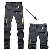 cheap Bottoms-Men&#039;s Convertible Zip Off Pants Hiking Pants Trousers Summer Outdoor Waterproof Breathable Quick Dry Stretchy Pants / Trousers Bottoms Elastic Waist Army Green Dark Grey Elastane Hunting Fishing