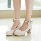 cheap Kids&#039; Princess Shoes-Girls&#039; White Bow Mary Jane Shoes - Perfect for Weddings, Parties, and Special Occasions