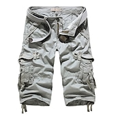 cheap Classic-Men&#039;s Cargo Shorts Hiking Shorts Leg Drawstring Multi Pocket Multiple Pockets Plain Breathable Outdoor Calf-Length Casual Daily Streetwear Stylish Black Wine Inelastic