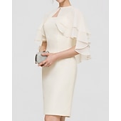 baratos Xale-Bolero Feminino Envolvimento Elegante Proteção Solar Sem Mangas Chifon Envolvimentos para Convidadas de Casamento Com Cor Pura Para Festa de Casamento Todas as Estações dress to impress