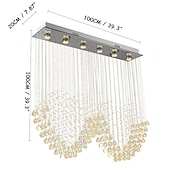 cheap Unique Chandeliers-Crystal Chandelier Heart Design Hot K9 Rectangle Hanging Lamp for Living Room Dining Room wave Crystal Chandelier Bar island cabinet lamp ceiling pendant lights