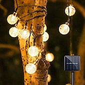 cheap Solar String Lights-Elegant Wedding Party Reception 7M 50LED Solar LED String Lights - Waterproof Bubble Ball Fairy Lights for Garden, Holiday Decor Warm White &amp; Colorful
