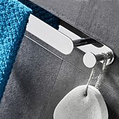 economico Portasciugamani-portasciugamani multifunzionale con gancio mensola da bagno in acciaio inossidabile galvanizzato e lucidato autoadesivo argentato 1pz