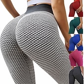 tanie Legginsy i legginsy do jogi-Damskie Spodnie do jogi Scrunch Butt Ruched Butt Lifting Podnoszenie pośladków Rozciągnięcie w 4 kierunkach Wyszczuplenie brzucha Wysoka talia Trening w siłowni Bieganie Zdatność Rajstopy Getry Doły