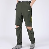 cheap Bottoms-Men&#039;s Convertible Zip Off Pants Hiking Pants Trousers Summer Outdoor Waterproof Breathable Quick Dry Stretchy Pants / Trousers Bottoms Elastic Waist Army Green Dark Grey Elastane Hunting Fishing