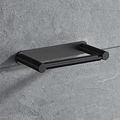 billige Toalettrullholdere-roterbar / sammenleggbar toalettpapirholder selvklebende papirrulleholder 304 rustfritt stål papirhåndkleholder sort børstet