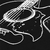 billiga Mäns grafiska t -shirt-Herr t-shirt med akustisk gitarr grafisk kortärmad