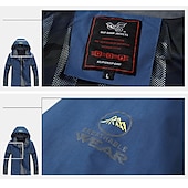 preiswerte Herrenjacken &amp; Herrenmäntel-Plus Size Herren wasserdichte Wanderjacke Regenjacke Kapuzenjacke Abnehmbarer Hut Windjacke Regenmantel Outdoor winddicht wetterfest leichter atmungsaktiver Trenchcoat Oberbekleidung Top Angeln Klettern