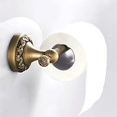 cheap Towel Bars-Golden Brushed Brass Towel Holder Bathroom Accessory Towel Ring/Toilet Paper Holder/Robe Hook Antique Brass Bathroom Single Rod Wall Mounted Carved Design