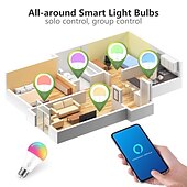 cheap LED Smart Bulbs-6pcs 4pcs 2pcs 1pc 10 W LED Smart Bulbs 1050 lm E27 A60(A19) 34 LED Beads SMD APP Control Smart Timing RGB+Cold&amp;Warm White 220-240 V
