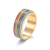 economico Anelli-anelli prosteel pride per donna uomo taglia 9 in acciaio inossidabile lgbtq pride rainbow fidget ring