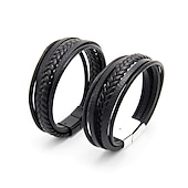 billige Ringer-håndvevde smykke smykker fra flere lag fra lager, etnisk stil retro legering magnetisk spenne skinn armbånd