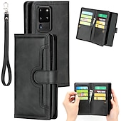 お買い得  サムスン用ケース-サムスン Galaxy S24 Ultra Plus S23 Ultra Plus S21 Ultra Plus S20 Plus S20 Ultra Note 20 Ultra S25 Ultra ウォレットケース カードホルダー 防塵付き フォンストラップ PUレザー