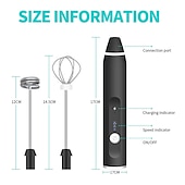 levne Kuchyňské spotřebiče-ruční napěňovač mléka se 3 hlavami šlehač na kávu pěnový mixér s USB dobíjecím 3 rychlostním elektrickým mini tyčovým mixérem na latte cappuccino vajíčko s horkou čokoládou