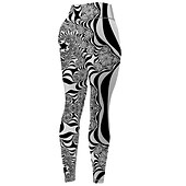 رخيصةأون طماق 3D-نسائي السراويل اليوغا بعقب رفع بنطلون رياضي للبطن خصر عالي تمرين نادي رياضي ركض اللياقه البدنيه الجوارب الدراجات طماق الهندسة رمادي الخريف الشتاء رياضات ألبسة رياضية عالية المرونة