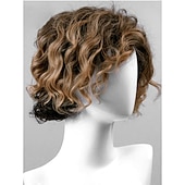 preiswerte Herrenperücken-Mode Herren Perücke kurze Seite Knall Colormix wellige synthetische Männer Perücke