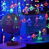 זול מופעל באמצעות USB-חלל led אסטרונאוט אורות מחרוזת סוללה או usb פעולה 1.5 m 3 m 6 m רקטה פלנטה led פיות מחרוזת אור של ילדי החדר של ילד מסיבת חג מנורת קישוט הבית