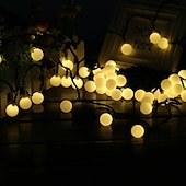 cheap Solar String Lights-Outdoor Solar String Light Solar LED String Lights Matte Bulb Warm White Colorful White 8 Mode Outdoor Waterproof 7M 50LEDs Fairy Lights Christmas Wedding Holiday Decoration Lights Garden Light