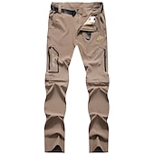 cheap Bottoms-Men&#039;s Convertible Zip Off Pants Hiking Pants Trousers Summer Outdoor Waterproof Breathable Quick Dry Stretchy Pants / Trousers Bottoms Elastic Waist Army Green Dark Grey Elastane Hunting Fishing