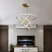 economico Modello a cerchio-lampada a sospensione a led 4 anelli 80 cm moderna cerchio desgin lampada a sospensione rame ottone led 110-120 v 220-240 v